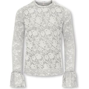 Only Meisjes longsleeve ecru (Maat: 128) - Kant - Halslijn: Ronde hals,