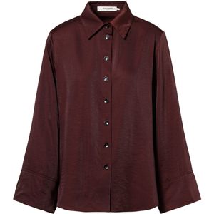 Beaumont - Blouse - Bordeaux - Effen - Halslijn Polokraag