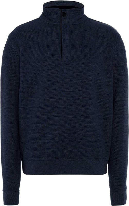 Baileys Heren trui met rits blauw (Maat: 3XL) - Halslijn: Opstaande kraag met rits,