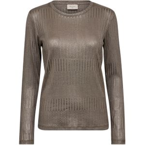 Freequent - FQMATTER-TEE - Dames Top - Beige - Ronde Halslijn