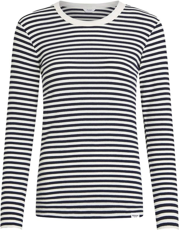 Penn & Ink N.Y. - Longsleeve - Ecru - Streep - Ronde Hals