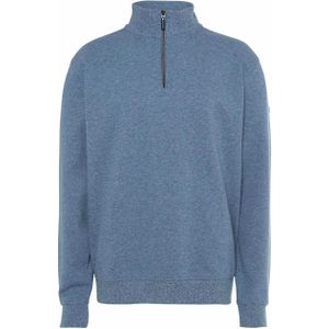 Baileys - Sweater - Blauw - Effen - Half Zip - Katoen