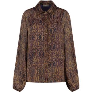 Amaya Amsterdam - Blouse - Bruin - Polokraag