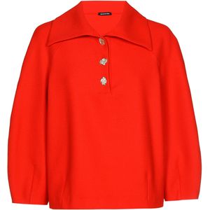 Caroline Biss Top rood (Maat: 44) - Effen - Halslijn: Polokraag,