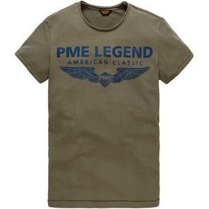 PME Legend Heren t-shirt groen (Maat: S) - Tekst - Halslijn: Ronde hals,