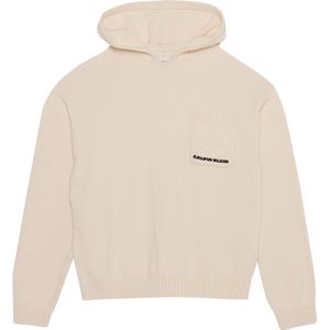 Calvin Klein Jongens hoodie wit (Maat: 140) - Effen - Halslijn: Capuchon,