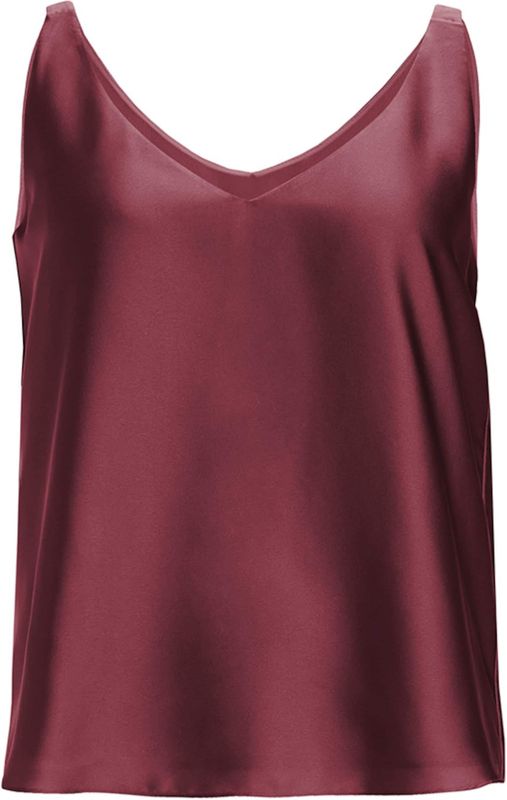 Swing Top - Bordeaux - Haltertop - Effen - V-hals