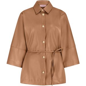 Studio Anneloes - Blouse - Beige - Effen - Halslijn Polokraag