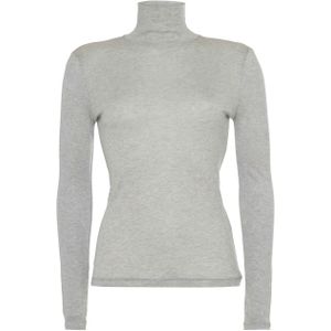 OPUS Dames longsleeve grijs (Maat: 36) - Mélange - Halslijn: Opstaande kraag,