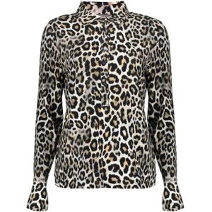 Geisha - 52612-60 - Blouse - Black/Sand - Panterprint - Aangesloten Pasvorm