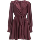 Swing - Cocktailjurk - Met Tailleriem - Getailleerd Model - V-hals - Wikkellook