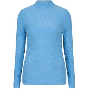 Lofty Manner Trui blauw (Maat: XL) - Effen - Halslijn: Opstaande kraag,