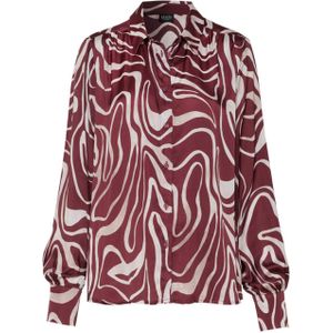 DESOTO Blouse 'LENA'  wijnrood / wit
