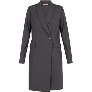 Studio Anneloes Dames jurk grijs (Maat: 2XL) - Effen - Halslijn: Revers,