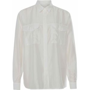Aimée the Label Blouse wit (Maat: L) - Effen - Halslijn: Polokraag,