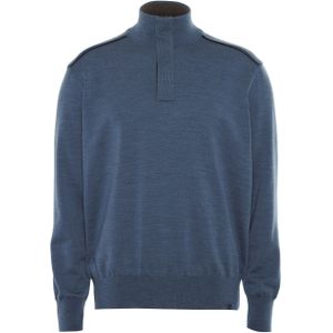 Paul & Shark Heren trui met rits blauw (Maat: M) - Effen - Halslijn: Opstaande kraag met rits,