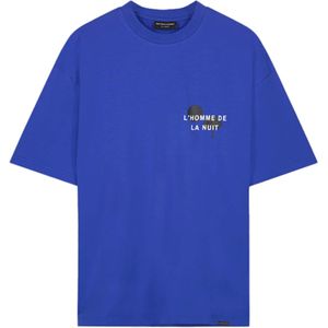 Don't waste culture T-shirt blauw (Maat: S) - Tekst - Halslijn: Ronde hals,