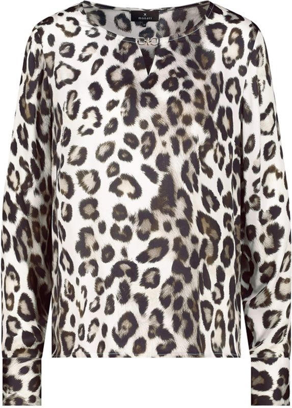 Monari Dames blouse zwart (Maat: 38) - Halslijn: Ronde hals,