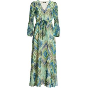 Swing - Maxikleid - Groen - Lange Mouwen - V-hals