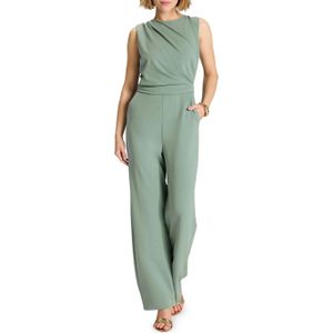 Jumpsuit met ronde hals en plooien