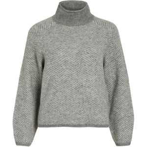 Vila - Lory - Gebreide Top - Hoge Hals - Lange Mouwen - Normale Pasvorm