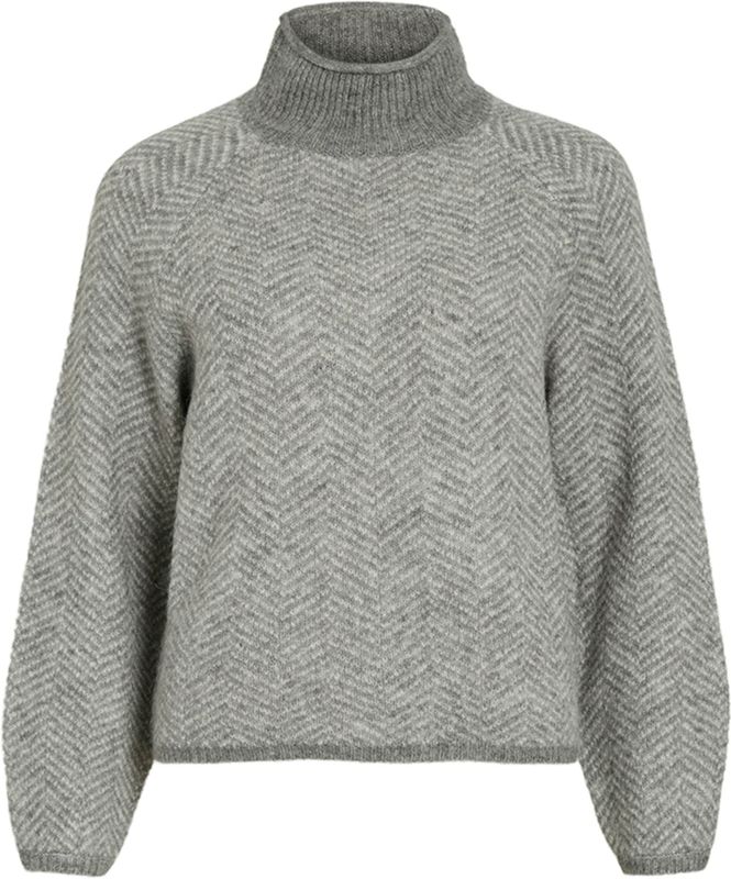 Vila - Lory - Gebreide Top - Hoge Hals - Lange Mouwen - Normale Pasvorm