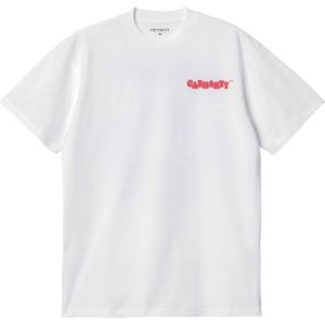 Carhartt WIP T-shirt wit (Maat: M) - Tekst - Halslijn: Ronde hals,