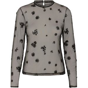 InWear Top zwart (Maat: M) - Halslijn: Opstaande kraag,