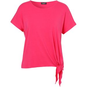 Via Appia Due T-shirt roze (Maat: 48) - Effen - Halslijn: Ronde hals,