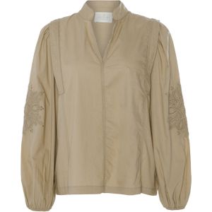 Aimée the Label Blouse beige (Maat: M) - Effen - Halslijn: V-hals,