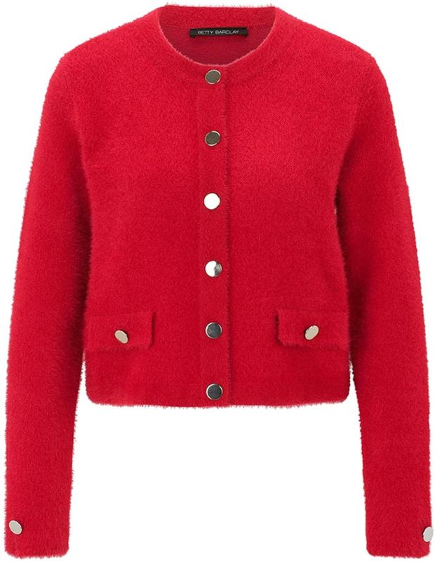 Betty Barclay - Gebreid Vest - Rood - Lange Mouw - Normale Pasvorm