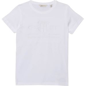 Gant T-shirt wit (Maat: 140) - Logo - Halslijn: Ronde hals,