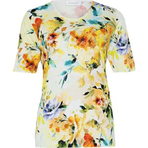 Germaine T-shirt multicolor (Maat: 50) - Bloemen - Halslijn: V-hals,