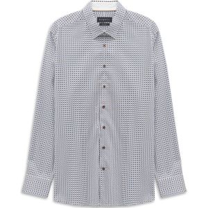 bugatti - Overhemd - Navy - Lichtblauw - Wit - Regular Fit - Lange Mouw