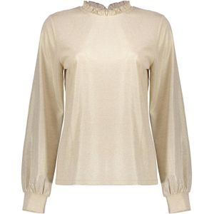 Geisha Top beige (Maat: XL) - Halslijn: Opstaande kraag,