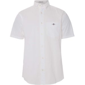 Gant Overhemd korte mouw wit (Maat: M) - Effen