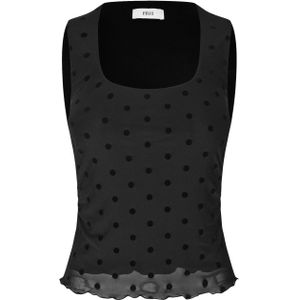 Envii Dames top zwart (Maat: L) - Stip - Halslijn: Vierkante hals,