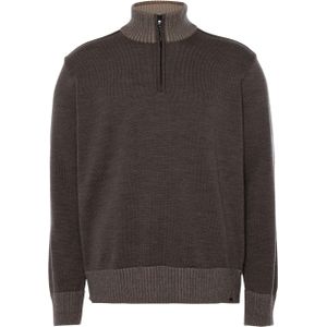 Paul & Shark Trui met rits bruin (Maat: 3XL) - Effen - Halslijn: Opstaande kraag met rits,