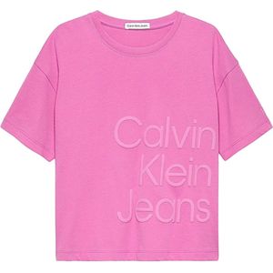 Calvin Klein T-Shirt roze (Maat: 152) - Tekst - Halslijn: Ronde hals,