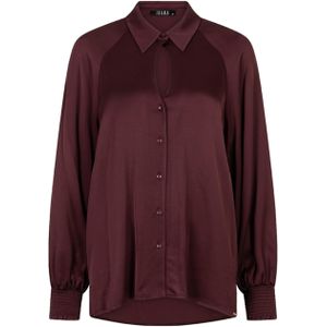 Ibana Blouse bordeaux (Maat: 34) - Effen - Halslijn: Polokraag,