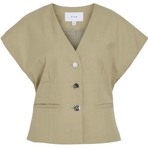 Vila Blazer groen (Maat: 40) - Effen