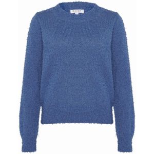 Enjoy - Dames Trui - Blauw - Effen - Ronde Halslijn
