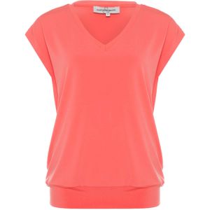 &Co Woman T-shirt roze (Maat: L) - Effen - Halslijn: V-hals,