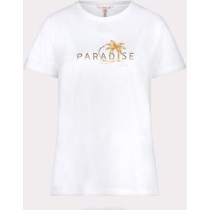 Esqualo T-shirt ecru (Maat: XL) - TekstFotoprint - Halslijn: Ronde hals,