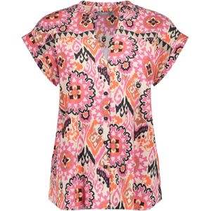 Geisha Blouse roze (Maat: 3XL) - Halslijn: V-hals,