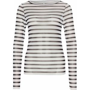 10Days - Sweatshirt - Zwart/Wit - Ronde Hals - Gestreept