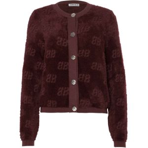 Anna Blue - B83-10-TweedyB - Vest - Bordeaux - Ronde Halslijn