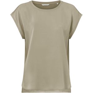 YAYA T-shirt beige (Maat: 38) - Effen - Halslijn: Ronde hals,