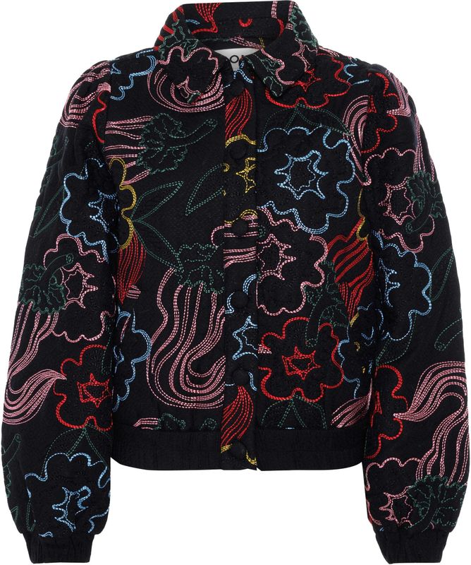 Pom Amsterdam - Autumn Garden - Lichtgewicht Jas - Zwart - Viscose