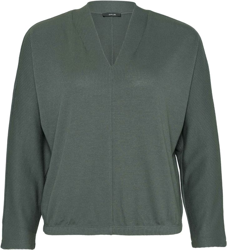 Opus - Top - Donker Groen - Korte Mouw